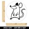 Cheerful Positive Delightful Cartoon Mouse Rat Self-Inking Rubber Stamp for Stamping Crafting Planners